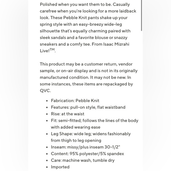 Isaac Mizrahi Pebble Knit Wide-Leg Pants Red/Orange Floral_Womens_1X - Picture 5 of 8